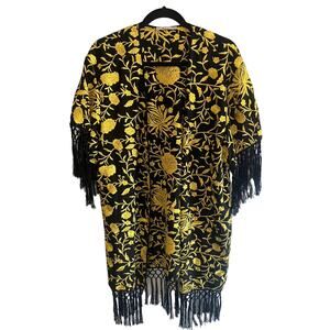Alice + Olivia Onella embroidered silk kimono jacket size med